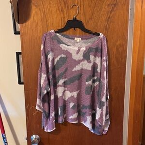 POL Purple camo mesh Camouflage top size small NWOT